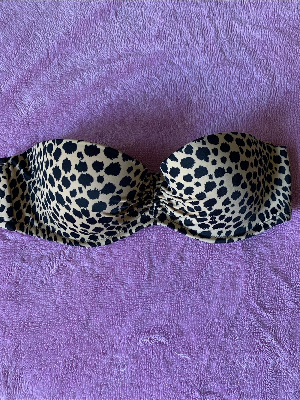 Victoria's Secret Leopard Print Strapless Bandeau - Black & Tan